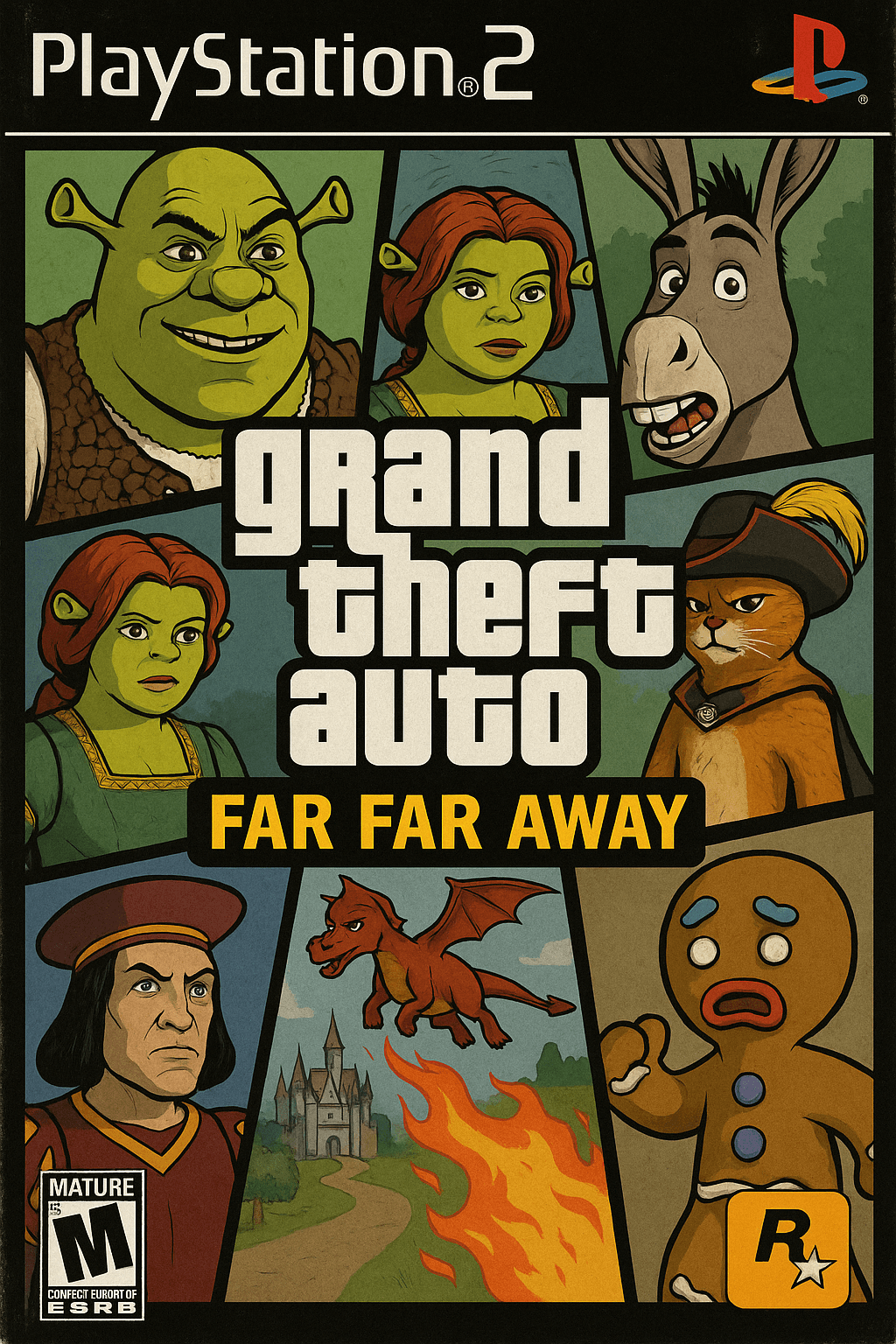 PS2 游戏封面 (GTA x Shrek)