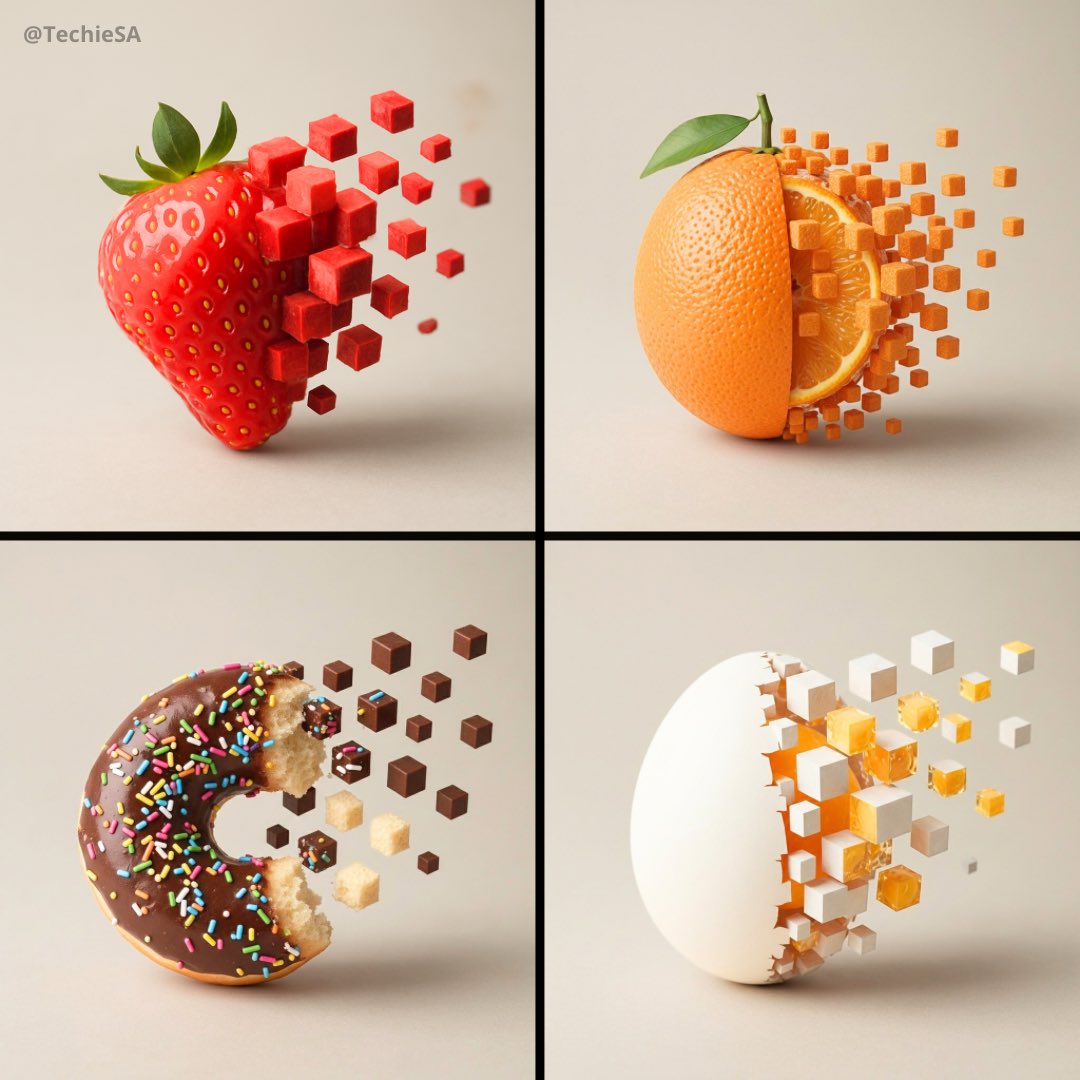 Pixelated fruit